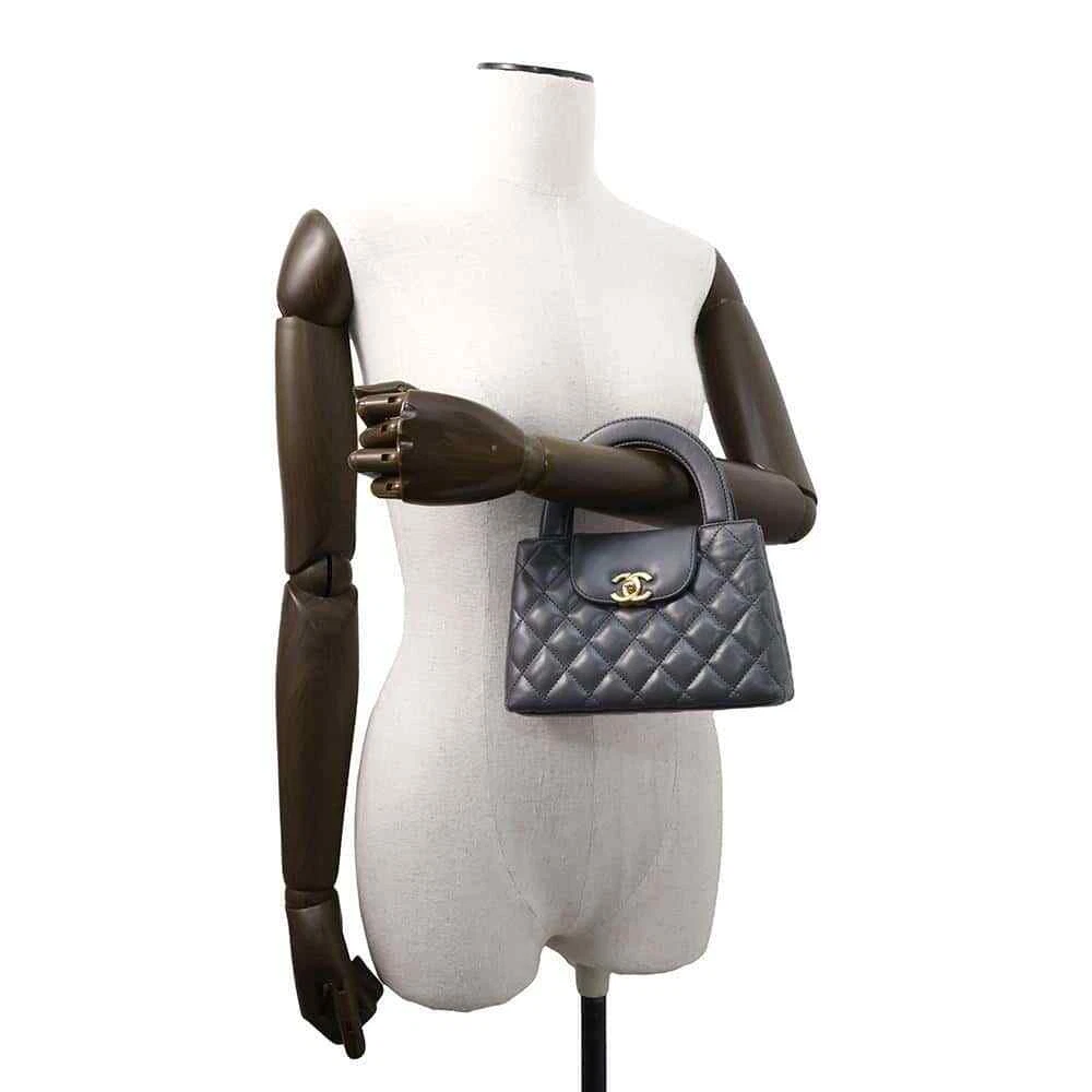 CHANEL Mini Shopping Bag Size Mini Calf Leather Gray