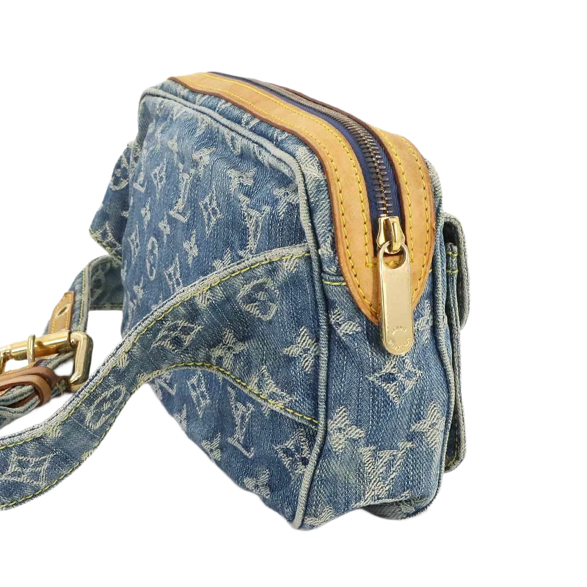 LOUIS VUITTON Monogram Denim Bum Bag Waist Pouch Canvas Blue