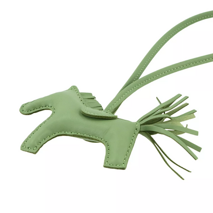 HERMES Rodeo PM Bag Charm Agneau Milo Swift Leather Vert Criquet