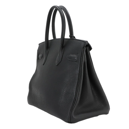 HERMES Birkin 30 Hand Bag Togo Leather Black Purse