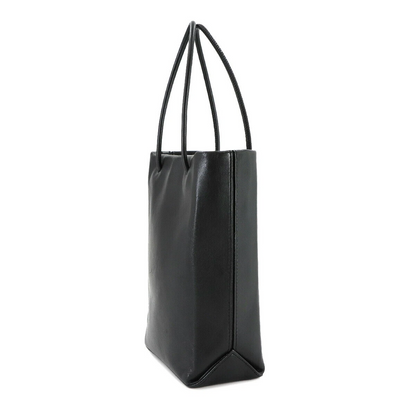 CHANEL Essential Tote Bag Leather Black White Purse