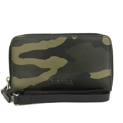 Dior Homme Camouflage Print Leather Double Zippy Long Wallet