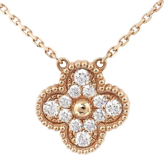Van Cleef & Arpels VTG Alhambra Diamond Necklace in K18 Pink Gold