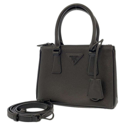 PRADA Galleria Saffiano Leather 2wayShoulder Bag Leather Black