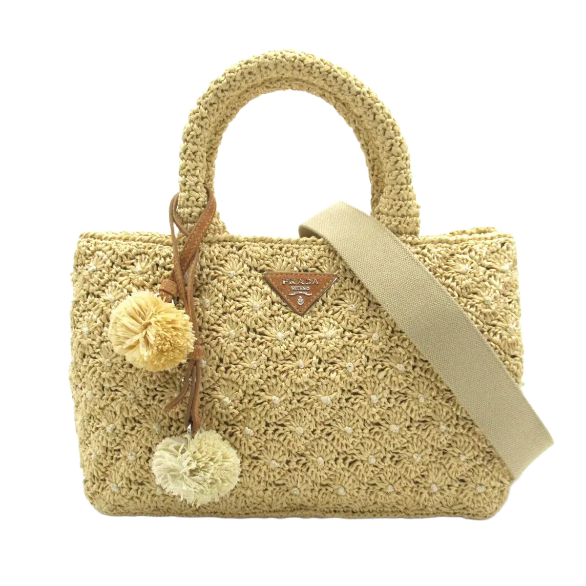 PRADA Canapa Tote Shoulder Crossbody Bag