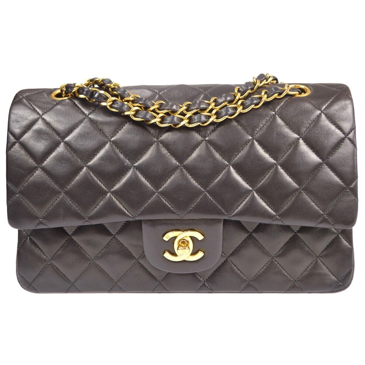 Chanel Black Lambskin Medium Classic Double Flap