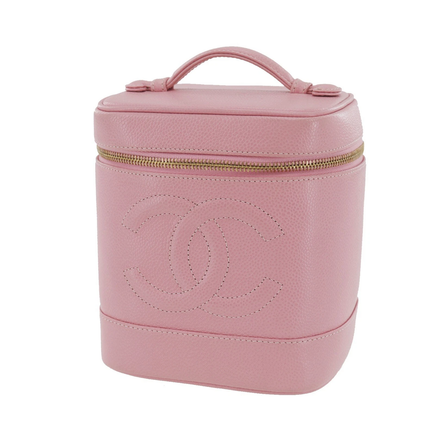 Chanel Vanity Handbag in Pink Caviar Leather (Vintage)