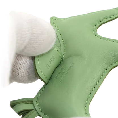 HERMES Rodeo PM Bag Charm Agneau Milo Swift Leather Vert Criquet