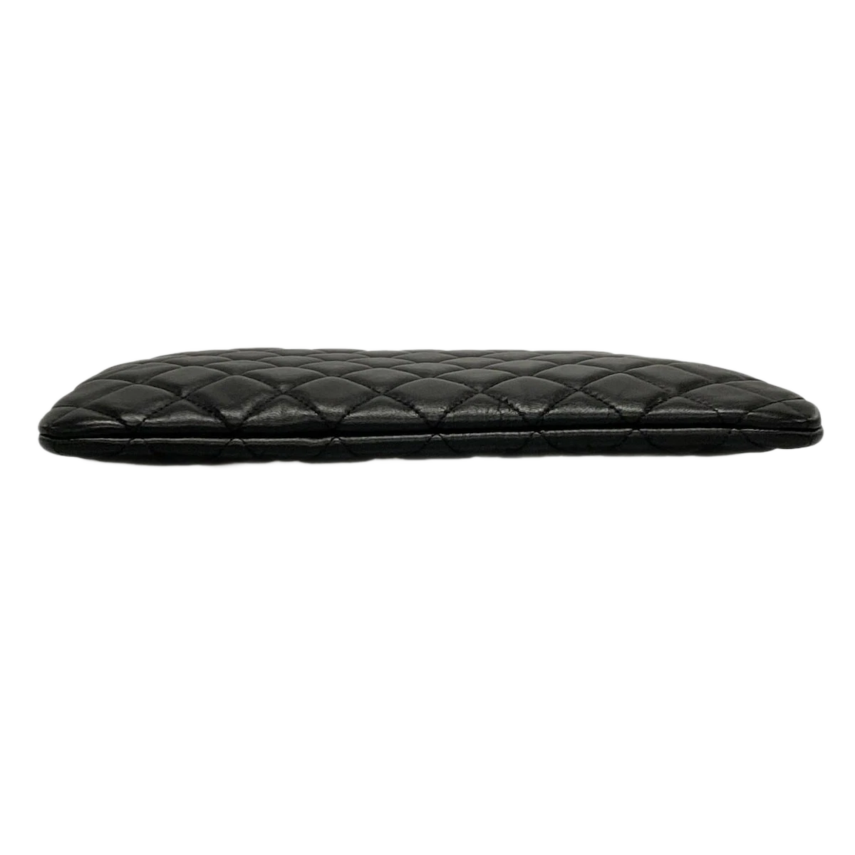CHANEL Matelasse Black Lambskin Clutch Bag with Gold Hardware