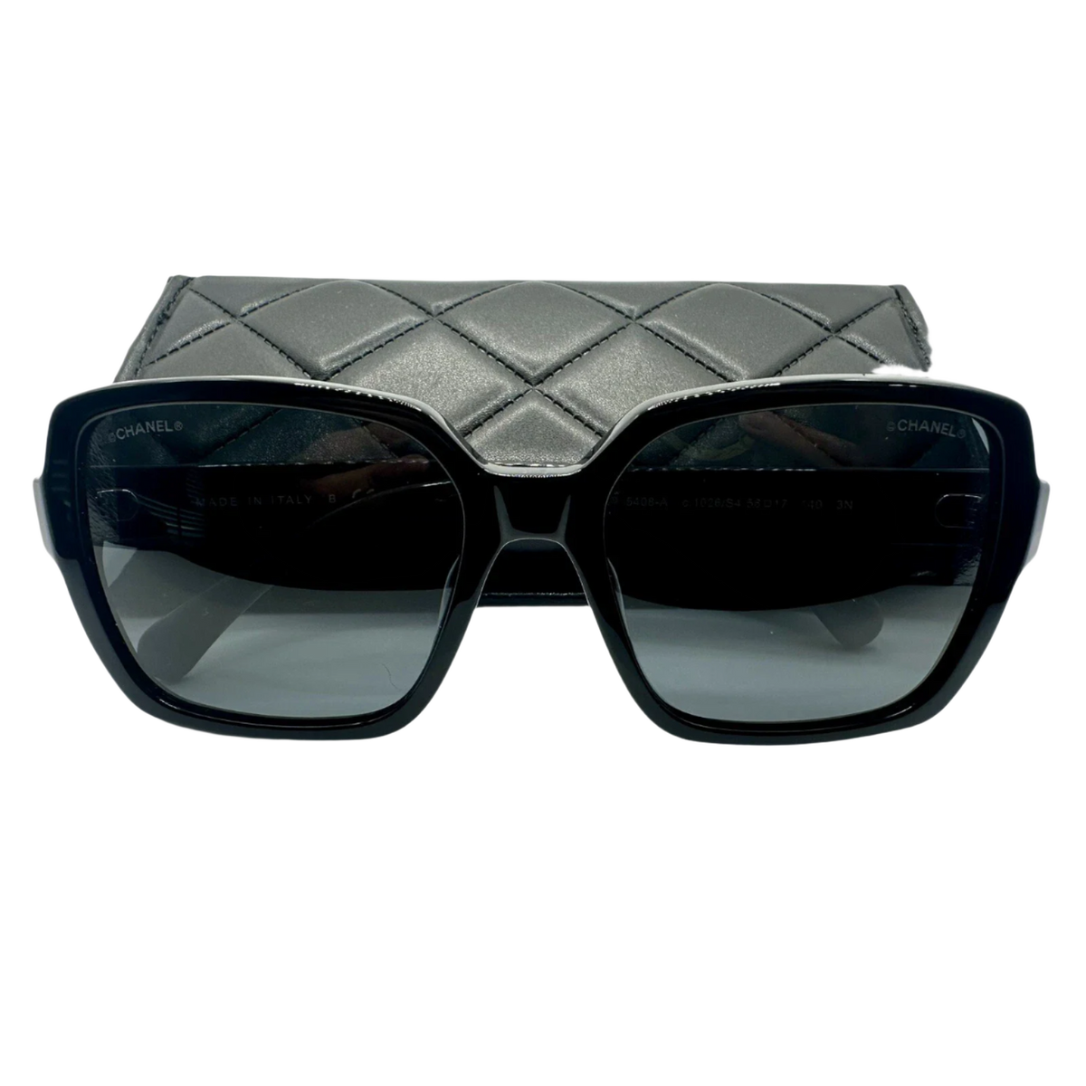CHANEL Sunglasses Black With White Logo CH5408 C.1026/S4