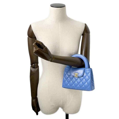 CHANEL Matelasse Mini Shopping Bag 2-Way Bag Size Mini Shiny Calf Leather Light Blue