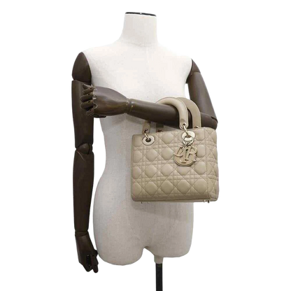 Dior Lady Dior MY ABC DIOR 2-Way Handbag Size Small Lambskin Beige