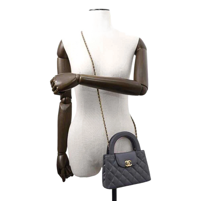 CHANEL Mini Shopping Bag Size Mini Calf Leather Gray