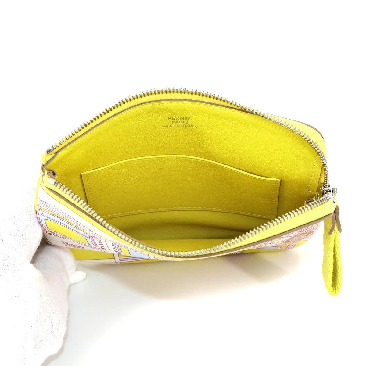 HERMES Carres Pocket Mini Pouch Swift Lime