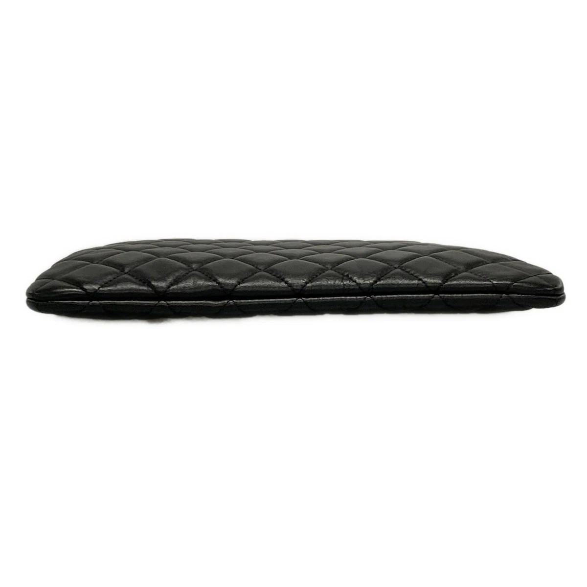 CHANEL Matelasse Black Lambskin Clutch Bag Gold Hardware