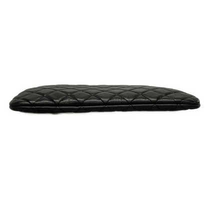 CHANEL Matelasse Black Lambskin Clutch Bag Gold Hardware