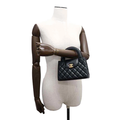 CHANEL Shopping Bag 2-Way Shoulder Bag Size Mini Shiny Calf Leather Black
