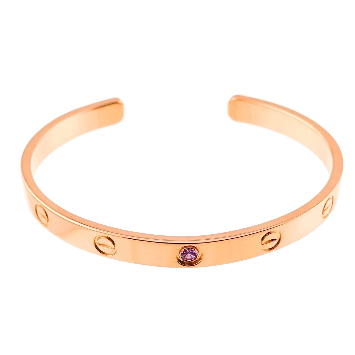 Cartier Love Bracelet Open Sapphire 18K Pink Gold 750 Size 18