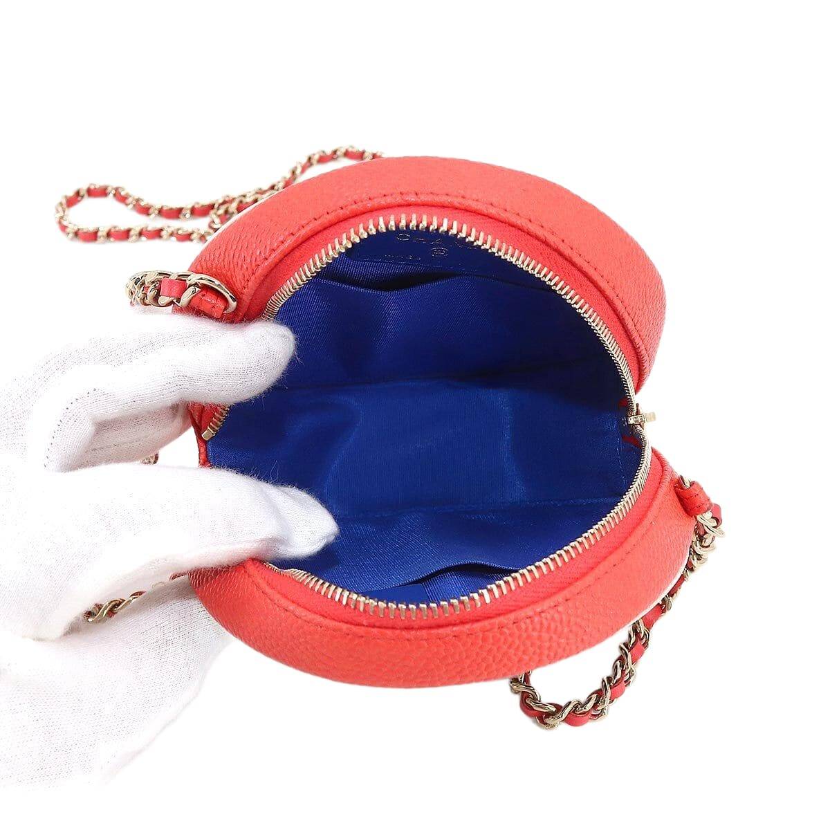 CHANEL CC Filigree Chain Shoulder Bag Caviar Skin leather