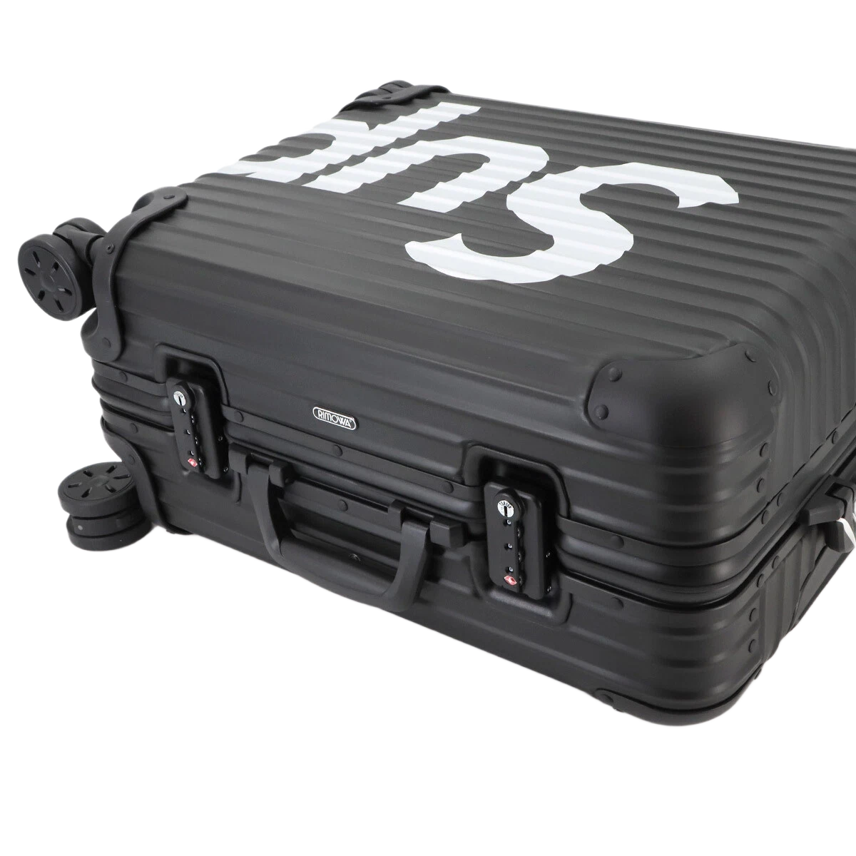 RIMOWA Supreme Topas Multi-wheel 45L Luggage Aluminum Alloy Black