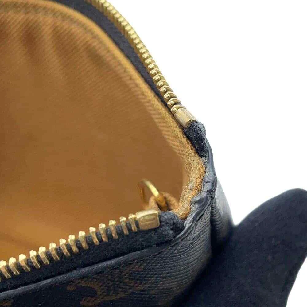 CELINE Triomphe Coin & Card Pouch PVC Coated Canvas Black
