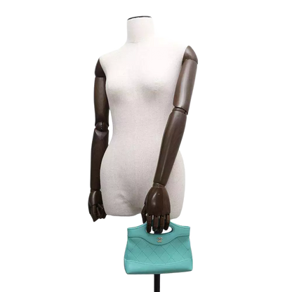 CHANEL CHANEL31 Mini Shopping Bag Calf Leather Turquise Blue