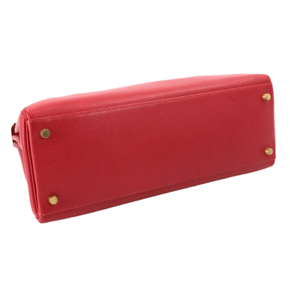 HERMES Kelly 32 2-Way Hand Shoulder Bag Couchevel Epsom Rouge Vif Purse