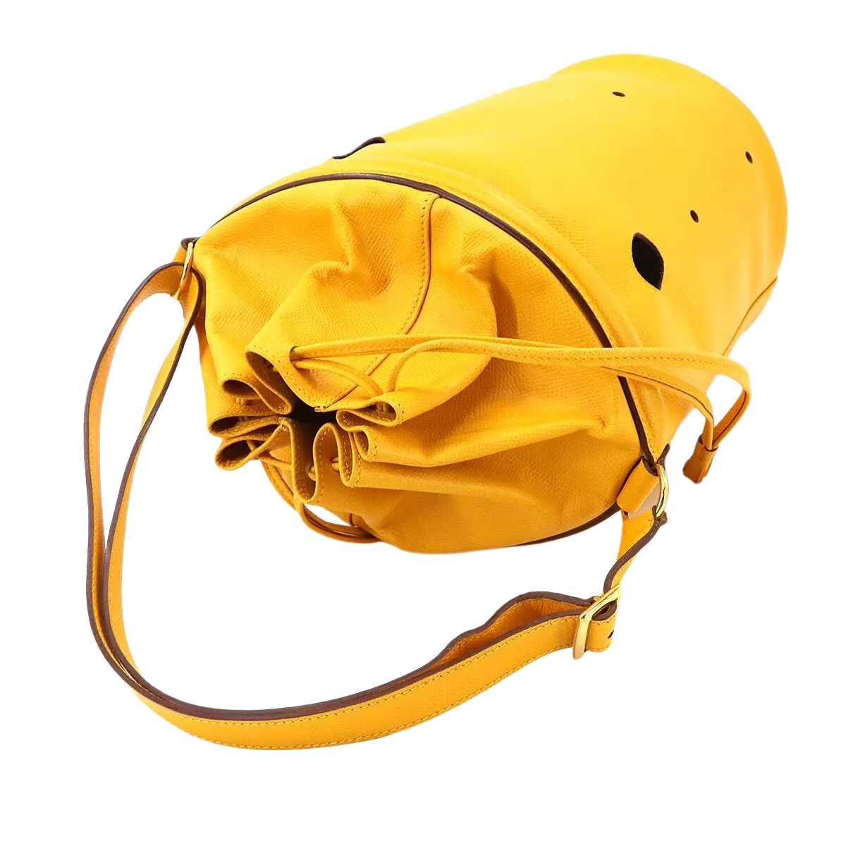 HERMES Mangeoire MM Hand Shoulder Bag Epsom Jaune Purse