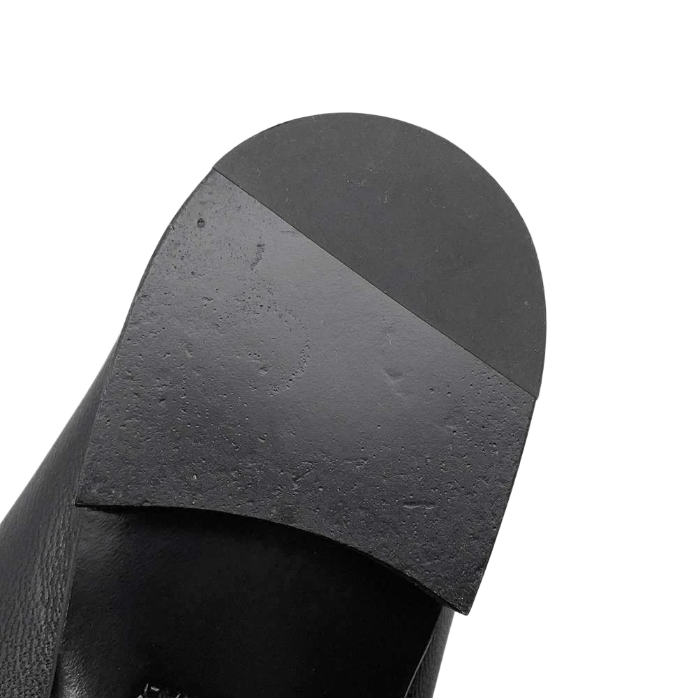 HERMES Mocassins Royale Size 37 Leather Black