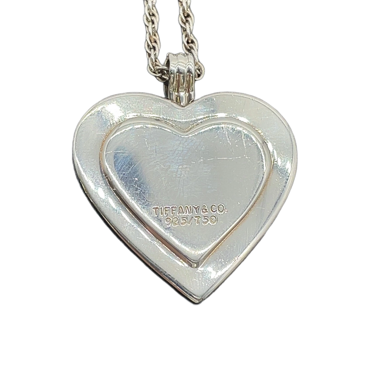 Tiffany & Co. Double Heart Combination Silver 13.48g Necklace