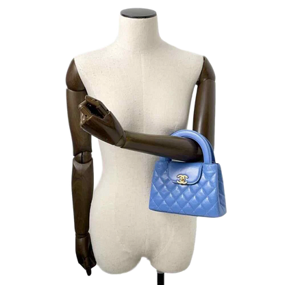CHANEL Matelasse Mini Shopping Bag 2-Way Bag Size Mini Shiny Calf Leather Light Blue