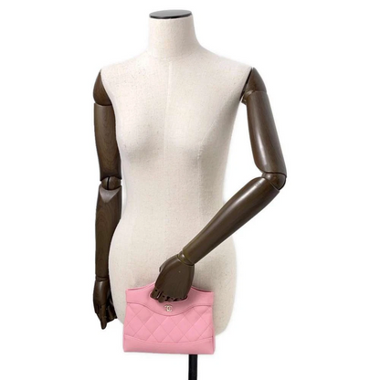 CHANEL CHANEL31 Chain Shoulder Bag Size Mini Shiny Calf Leather Pink