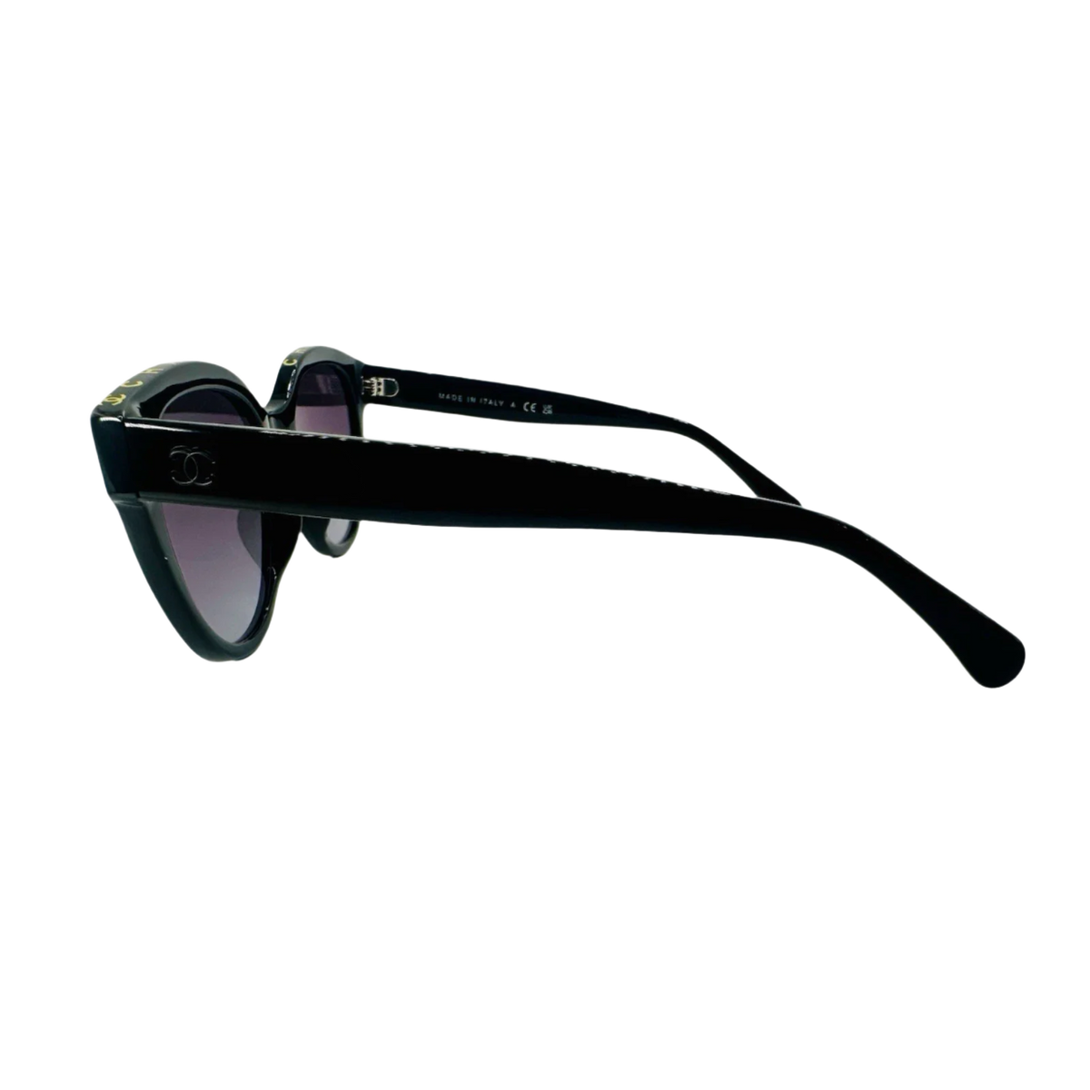 CHANEL Sunglasses 5414-A C. 1712/S6 Black w/ Gold CHANEL Logo
