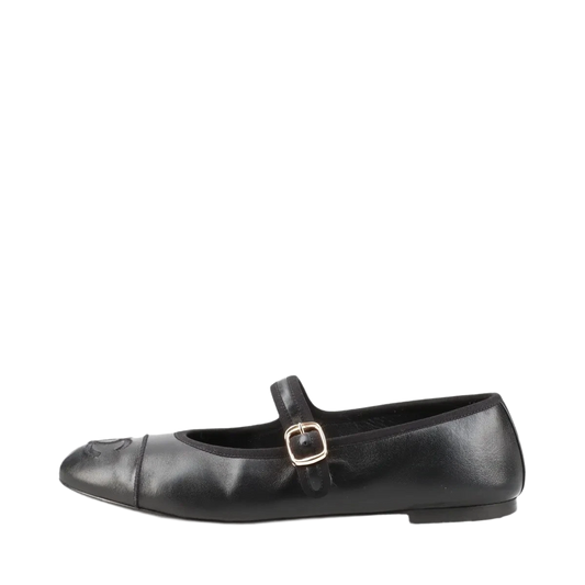 Chanel Coco Mark Matelasse 24S Leather Pumps 38 Ladies' Black Strap Mary