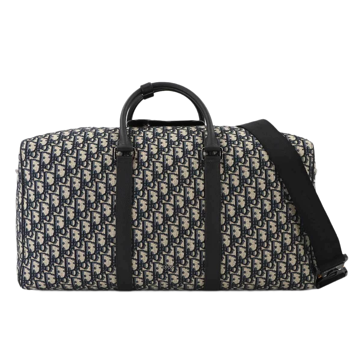 Christian Dior Oblique Lingot 50 Boston Shoulder Bag Canvas Leather