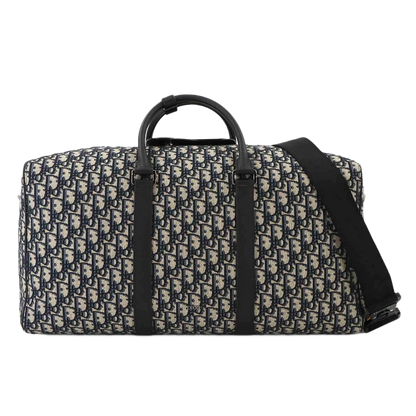 Christian Dior Oblique Lingot 50 Boston Shoulder Bag Canvas Leather
