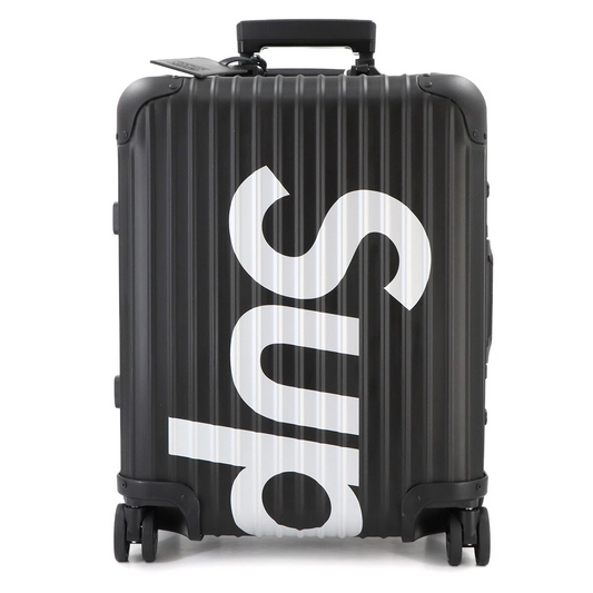 RIMOWA Supreme Topas Multi-wheel 45L Luggage Aluminum Alloy Black