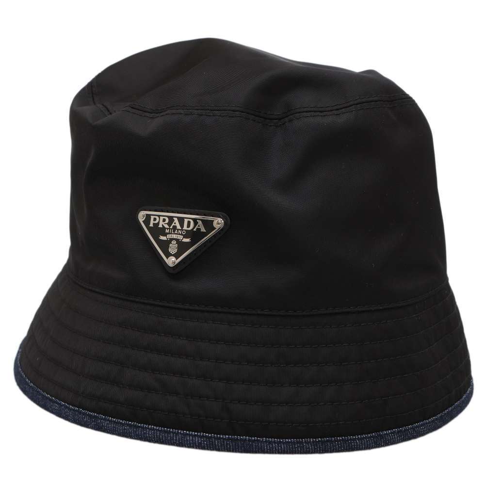 PRADA Re-Nylon Triangle Logo Bucket Hat