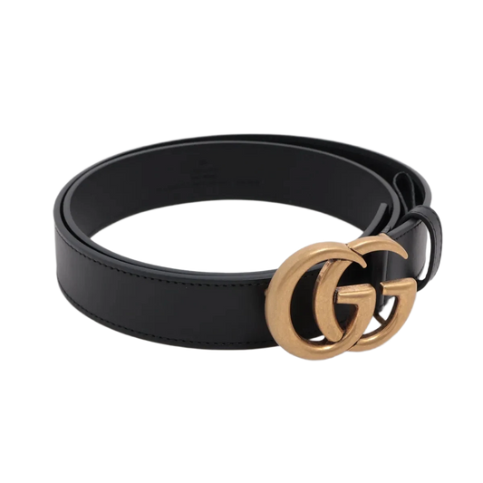 Gucci GG Marmont Belt 85 GP & Leather Black