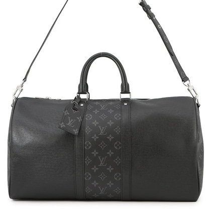 Louis Vuitton Taigarama Keepall Bandoulière 50 in Noir Taiga & Monogram Eclipse