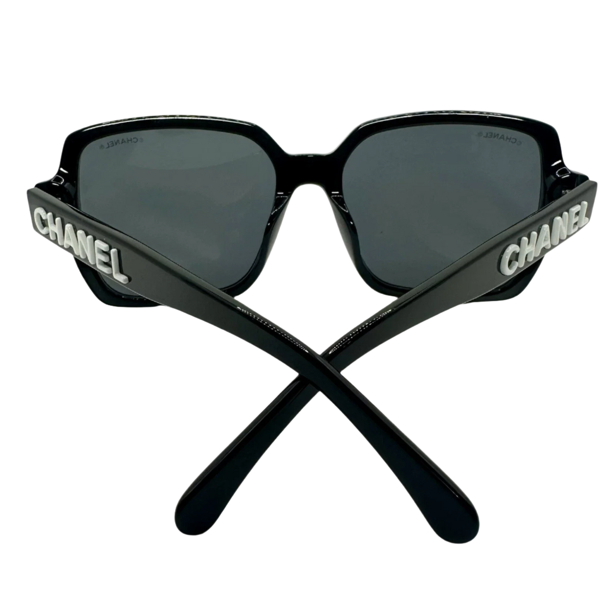 CHANEL Sunglasses Black With White Logo CH5408 C.1026/S4