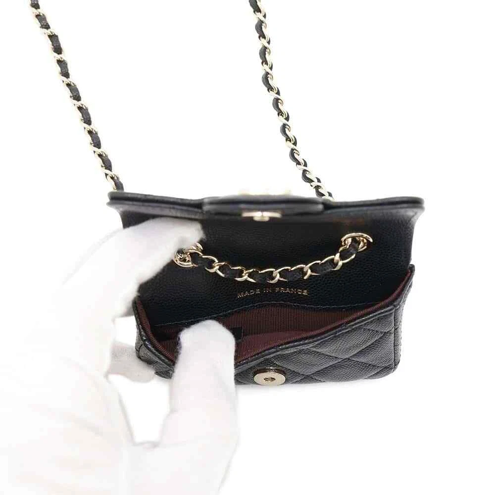 CHANEL Matelasse Belt Bag Calfskin Black