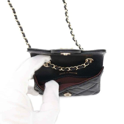 CHANEL Matelasse Belt Bag Calfskin Black