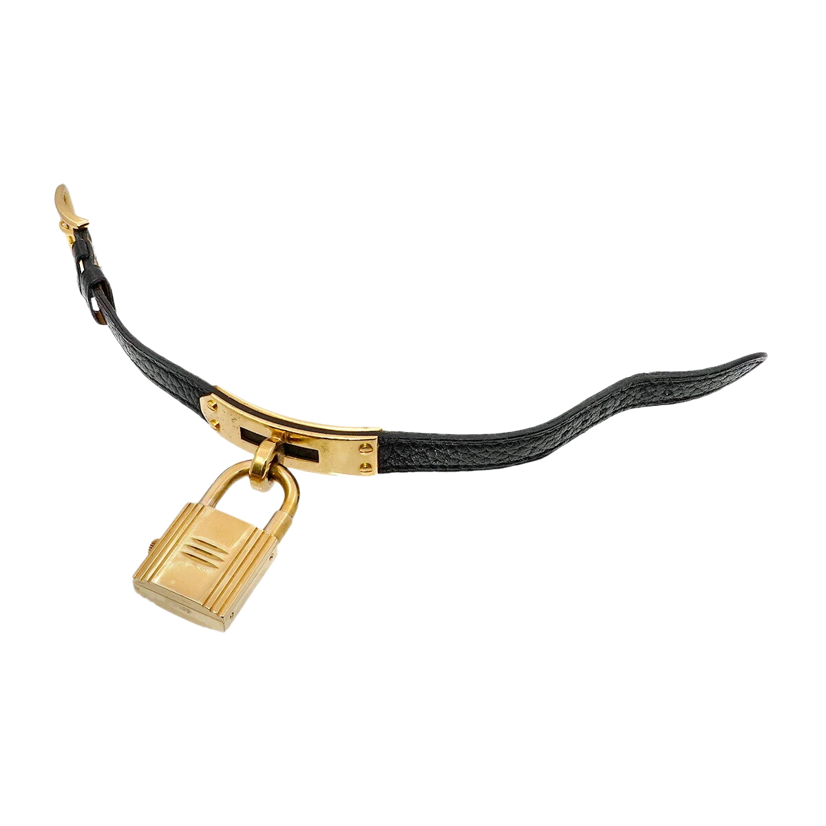 HERMES KELLY Watch Quartz Black Dial Leather Ladies Watch