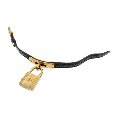 HERMES KELLY Watch Quartz Black Dial Leather Ladies Watch