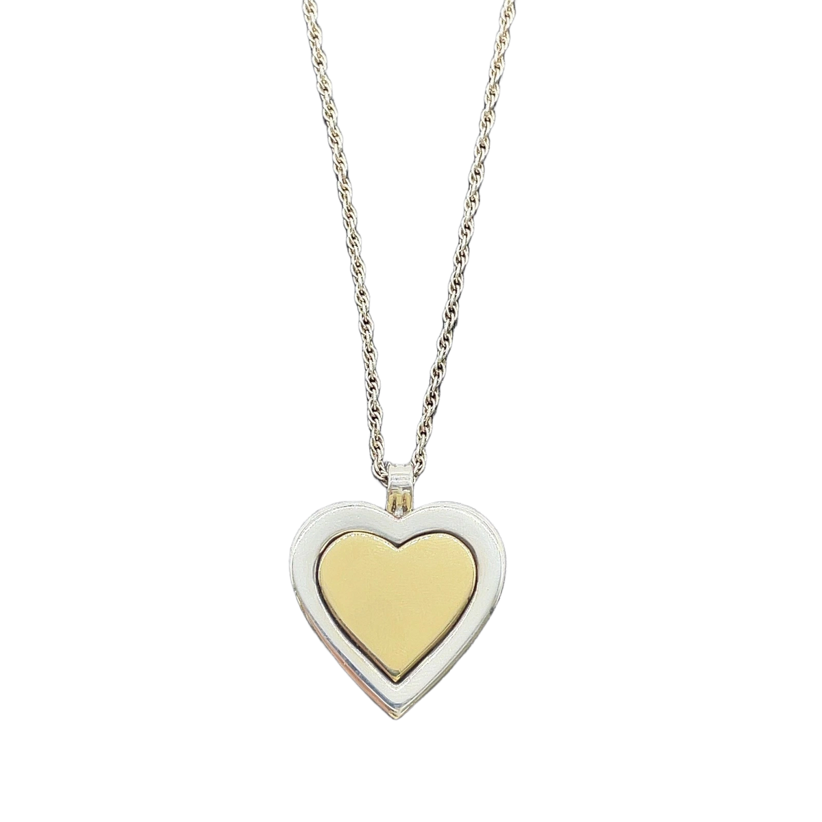 Tiffany & Co. Double Heart Combination Silver 13.48g Necklace