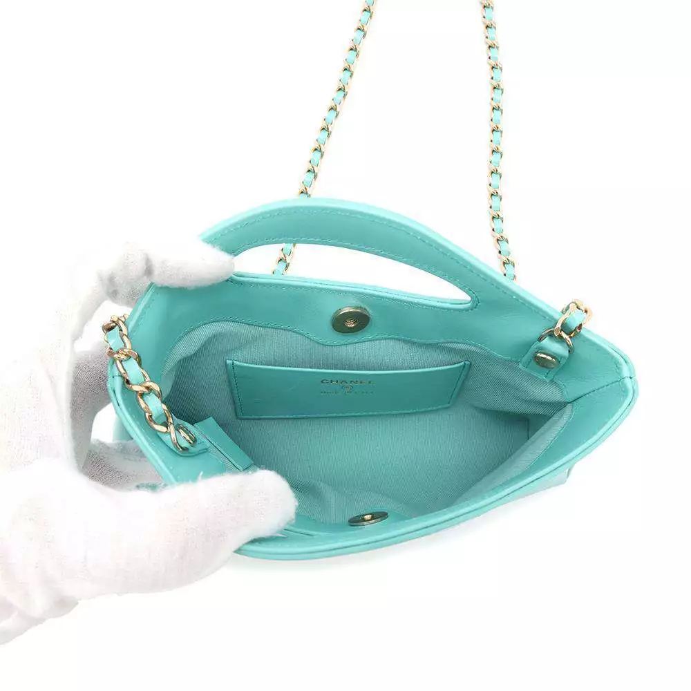 CHANEL CHANEL31 Mini Shopping Bag Calf Leather Turquise Blue