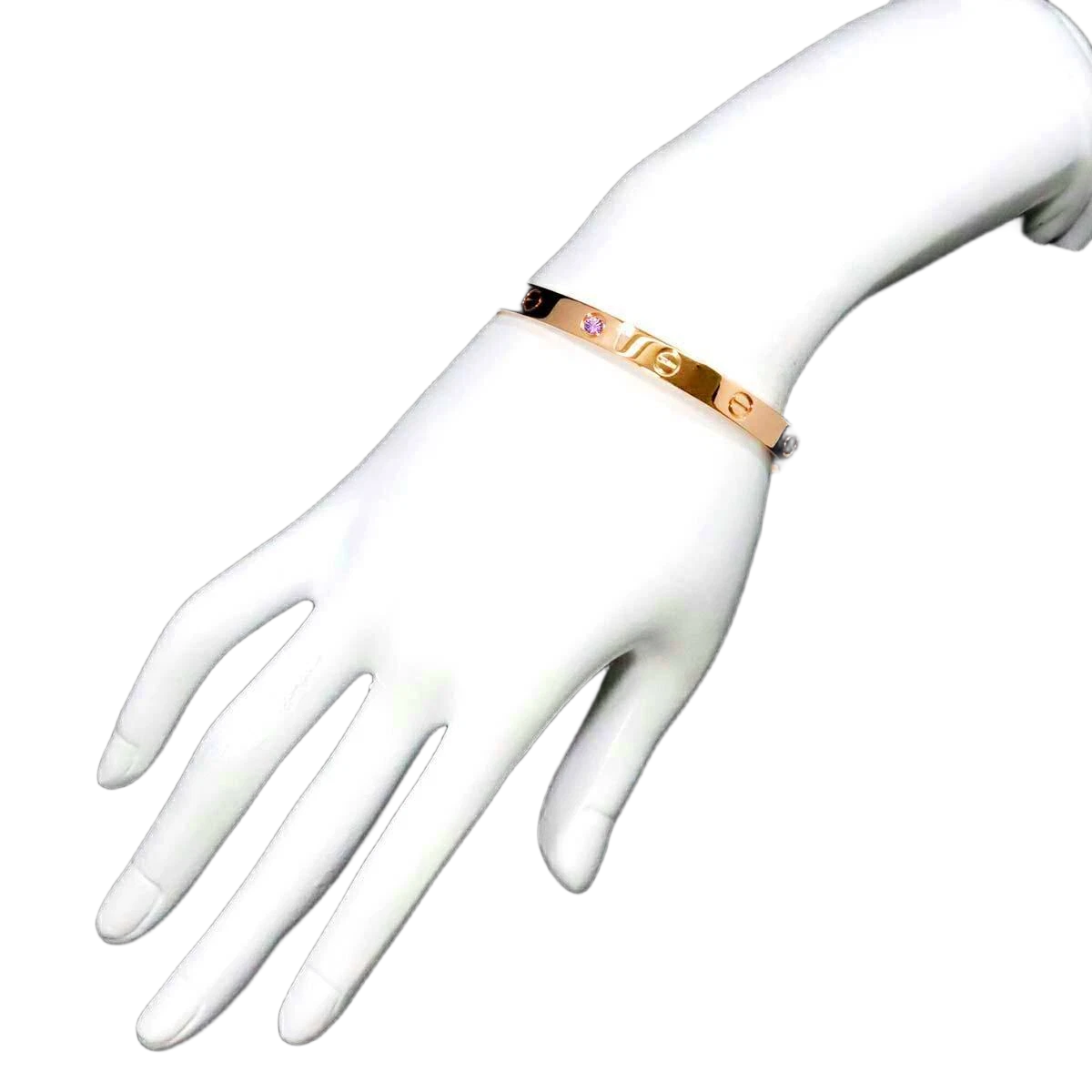 Cartier Love Bracelet Open Sapphire 18K Pink Gold 750 Size 18