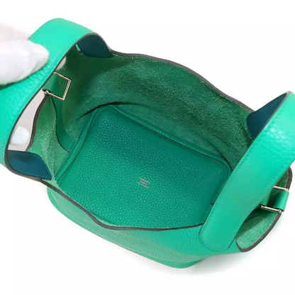 HERMES Picotin Lock Eclat PM Hand Bag Taurillon Clemence Menthe