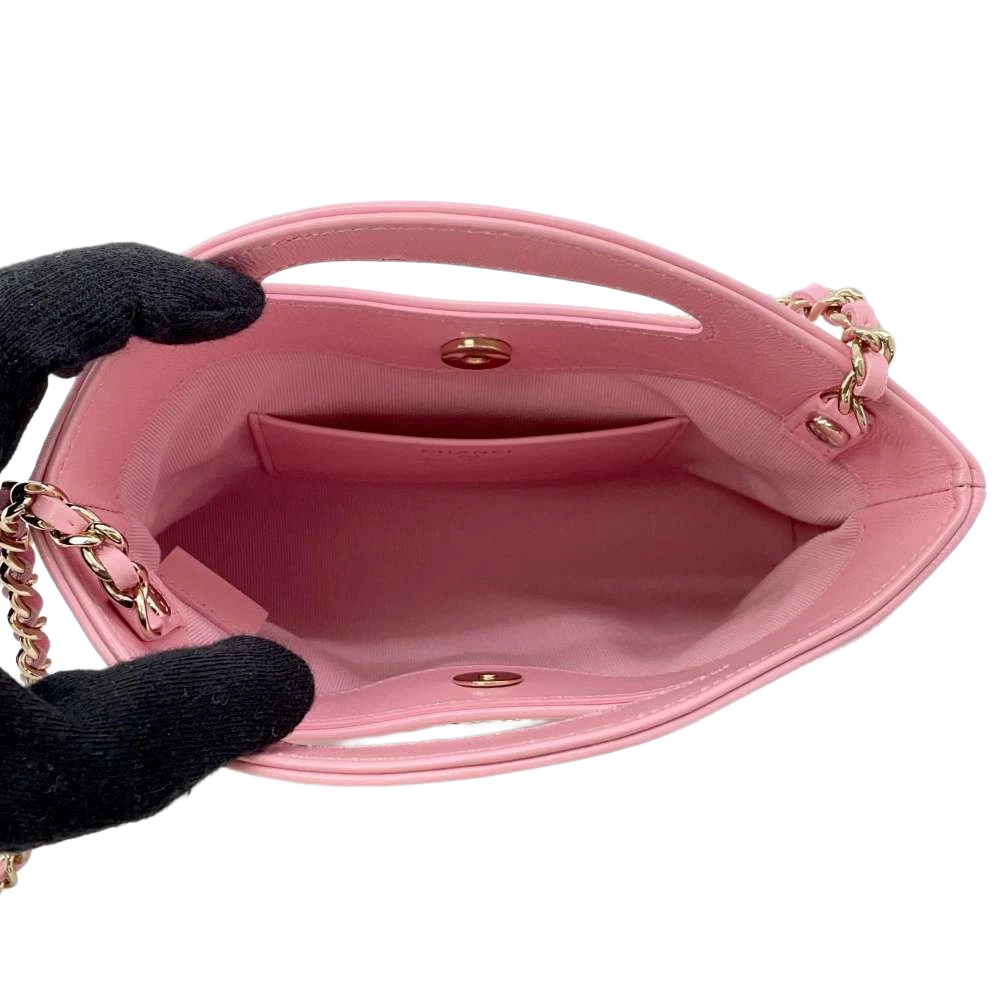 CHANEL CHANEL31 Chain Shoulder Bag Size Mini Shiny Calf Leather Pink